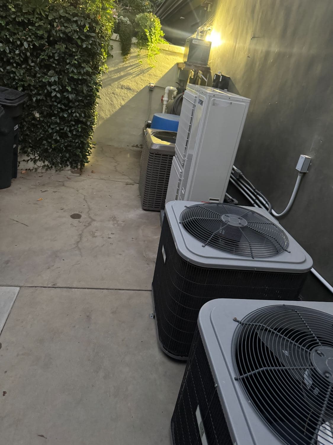 Residential condensers at a home in Orange County