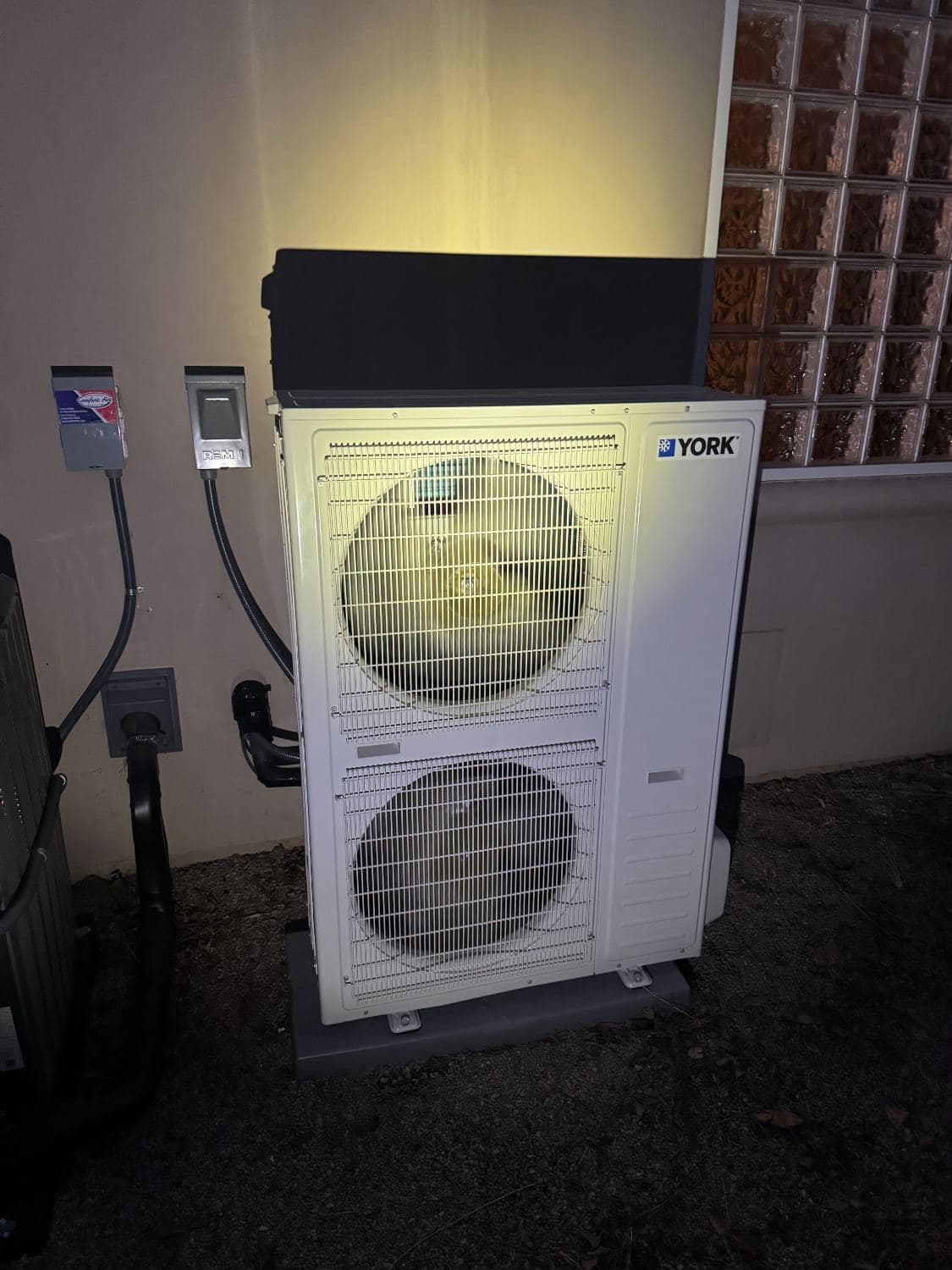 Residential heat pump running after an evening install